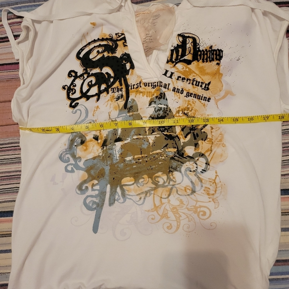Anama Vintage Graphic T-shirt with Hood Punk Goth Rock summer beach - Picture 8 of 8